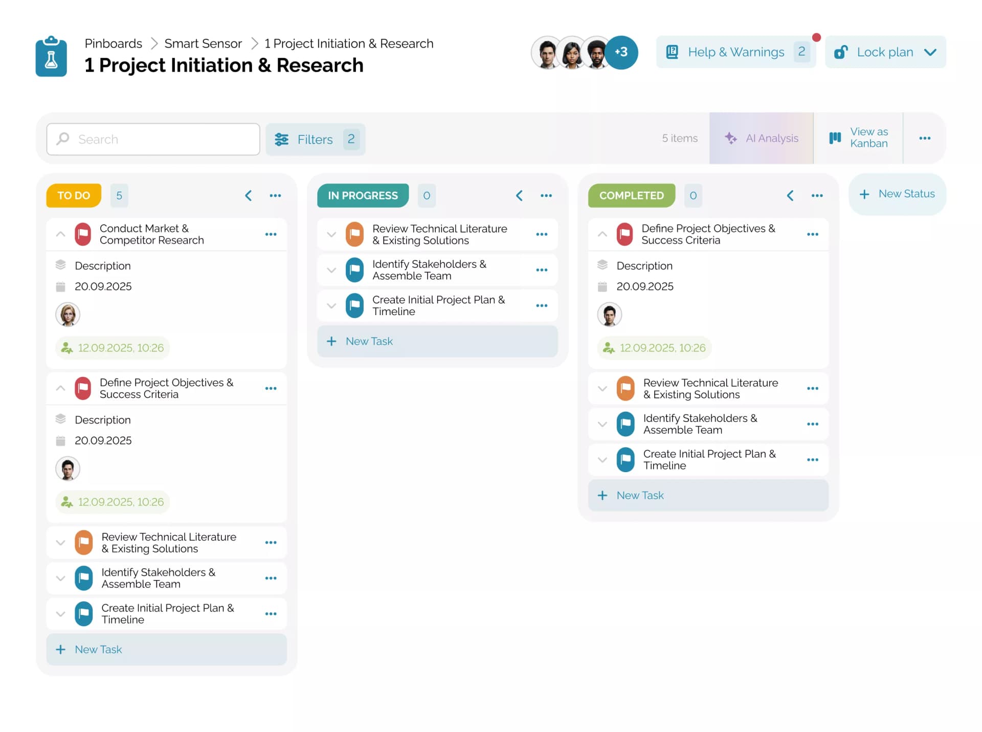 Calendar view with colored task cards, an open timer edit dialog, and linked activities